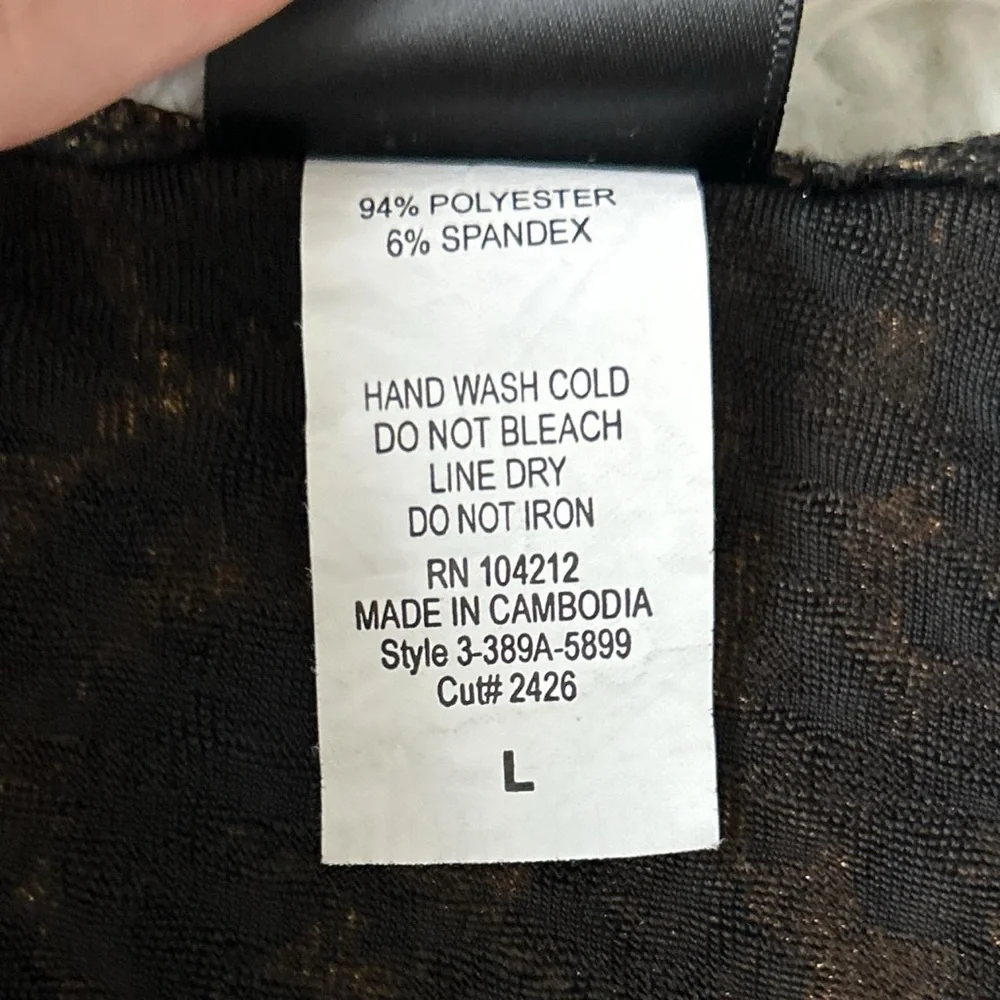 Y2K Leopard Print Brown B-Neck Blouse - Picture 5 of 6